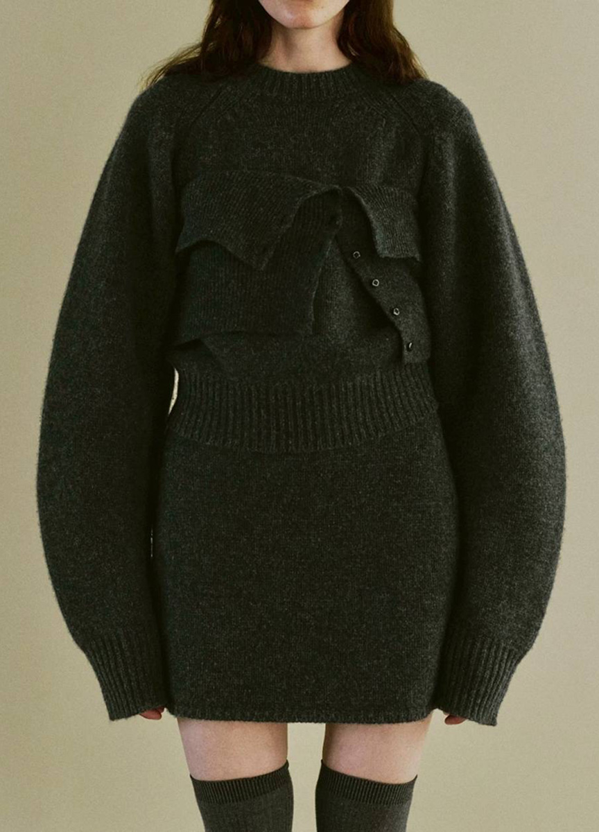 3WAY層次造型針織短裙